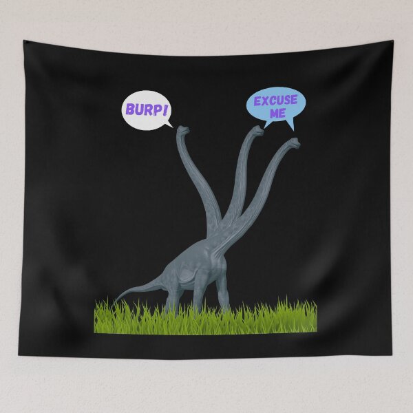 Item preview, Three-necked dinosaur - Burp Edition (in black) designed and sold by CosmicStory.