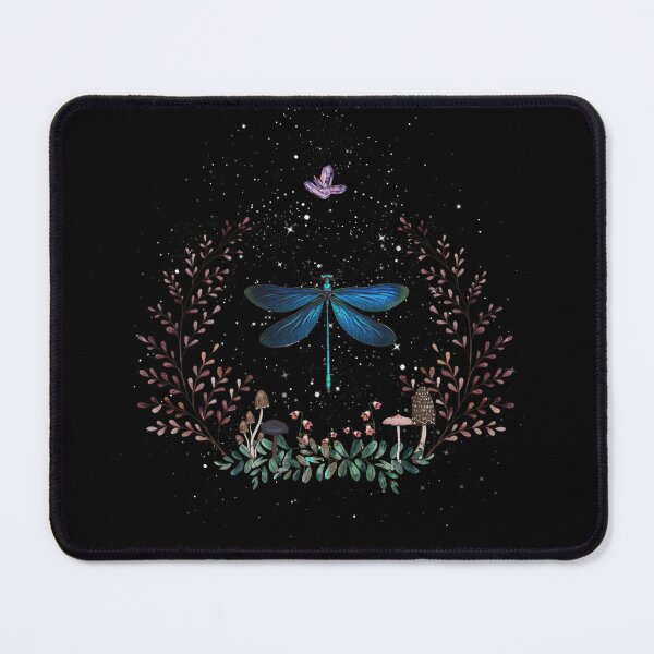 Item preview, Dragonfly with mushrooms and flowers designed and sold by MugDesignStore.