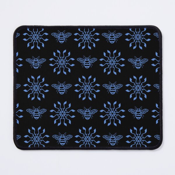 Artikelvorschau, Blaue Augen mit Bienen-Blumenmuster (dunkel) entworfen und verkauft von BAMaraisArt.