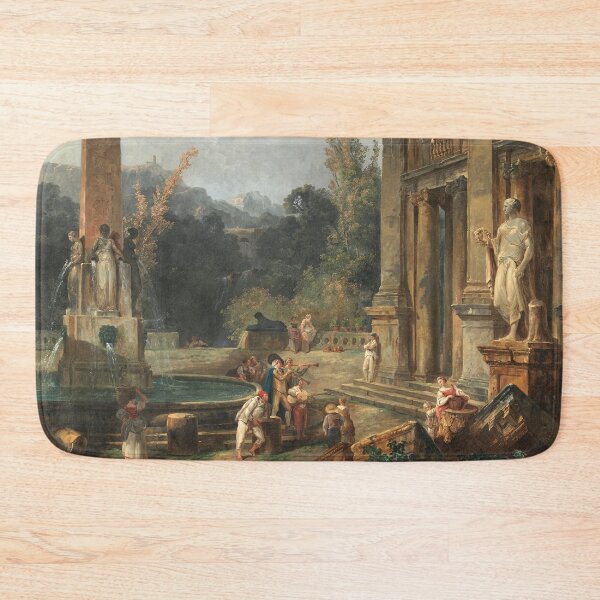 Item preview, Wandering Minstrels by Hubert Robert French, restored painting with italien scenes designed and sold by Lady-Frost.