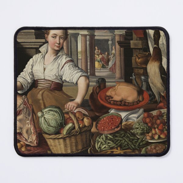 Item preview, where a maid works hard. In the background the viewer recognizes Jesus in the house of Martha and Maria. An aesthetic sight with a symbolic character.
The design by Mallybeau Mauswohn shows the kitchen scene with Jesus in the house of Martha and Maria b designed and sold by Mauswohn.