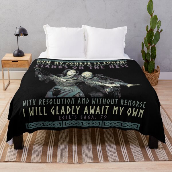 Item preview, Now My Course is Tough, Norse Viking Proverb, Sagas, Viking Gift, Shield Maiden designed and sold by Proverbial Wisdom Design.