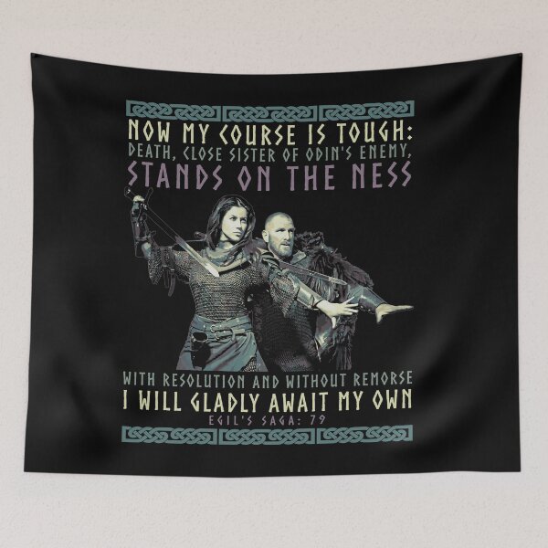 Item preview, Now My Course is Tough, Norse Viking Proverb, Sagas, Viking Gift, Shield Maiden designed and sold by Proverbial Wisdom Design.