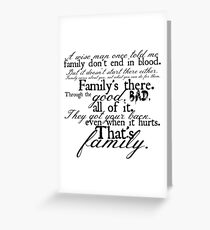 Family Don't End in Blood Greeting Card