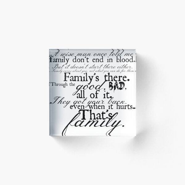 Family Don't End in Blood Acrylic Block