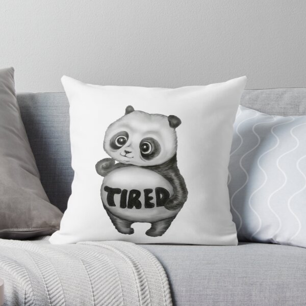 Tired Pand Throw Pillow