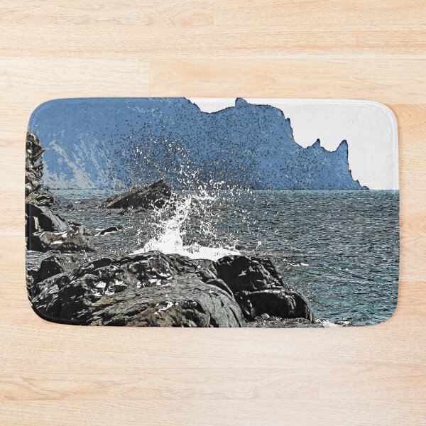 Item preview, Black Sea Crimea Russia mountain landscape color art designed and sold by artdragongift 15.