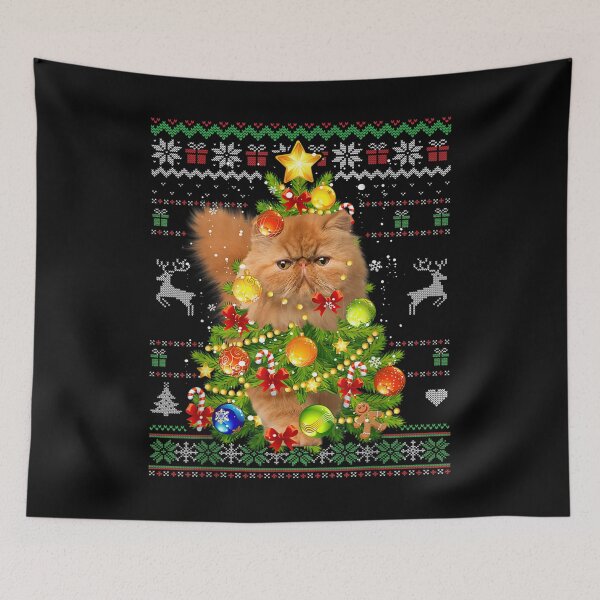 Item preview, Persian Cat Christmas Tree Lights Ornament Ugly Sweater Cats  designed and sold by 77tara.