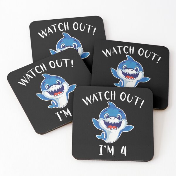 Item preview, Watch Out I Am 4 Years Old Shark Kids  designed and sold by 77tara.