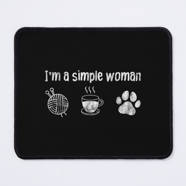 Item preview, I'm A Simple Woman Loves Knitting Coffee Dog Cat Paw designed and sold by 77tara.