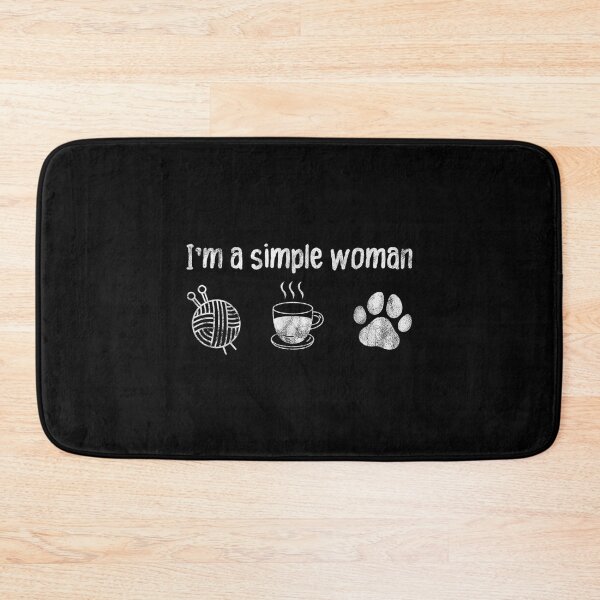 Item preview, I'm A Simple Woman Loves Knitting Coffee Dog Cat Paw  designed and sold by 77tara.