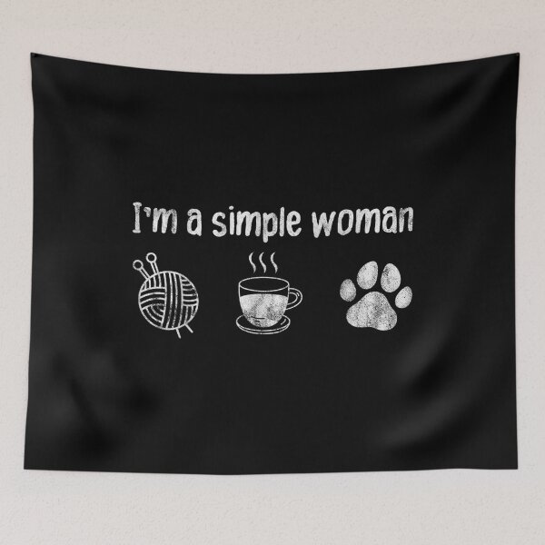 Item preview, I'm A Simple Woman Loves Knitting Coffee Dog Cat Paw  designed and sold by 77tara.