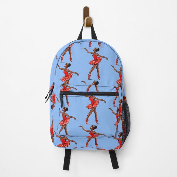Item preview, Ballet in red pointe shoes - African American black ballerina doing pirouette in red tutu designed and sold by Artonmytee.