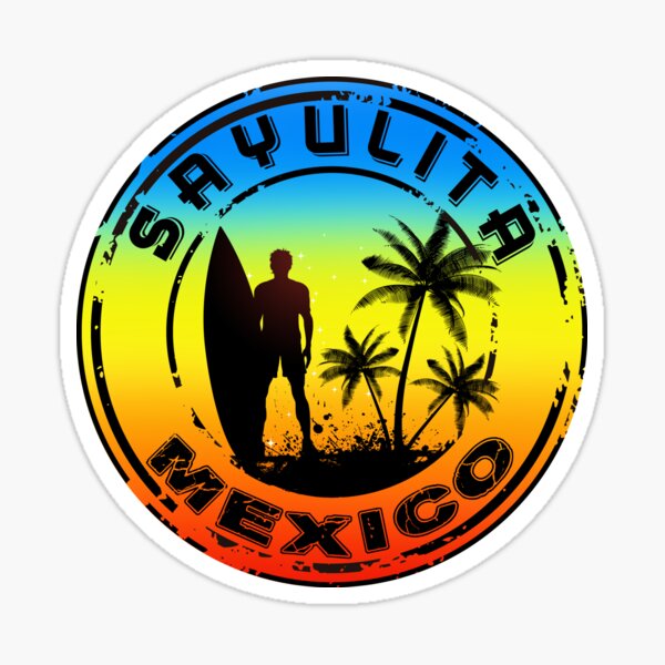 Vista previa del artículo con la obra «SURF SAYULITA MÉXICO SURF SURFER SURFBOARD BOOGIE BOARD MX 2», diseñado y vendido por DESTINATIONS DECAL.