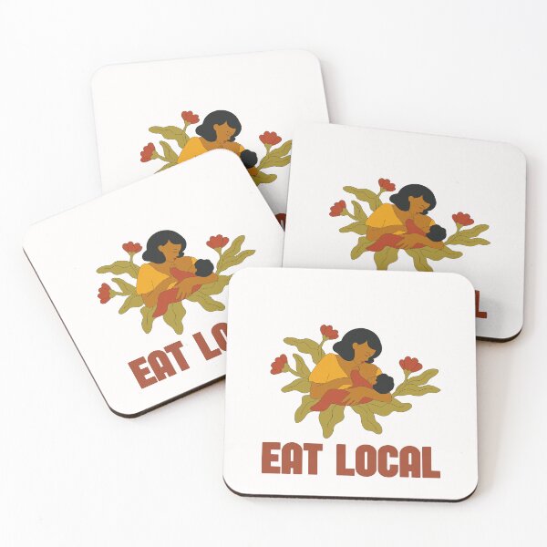 Item preview, Eat Local Beautiful Breastfeeding Print  designed and sold by Quoteeble.