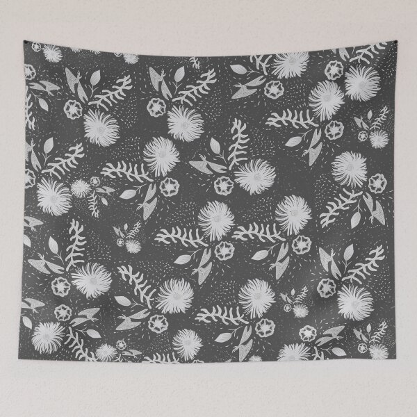 Item preview, white flowers nature abstract pattern with smooth light feel designed and sold by DreamKaracters.