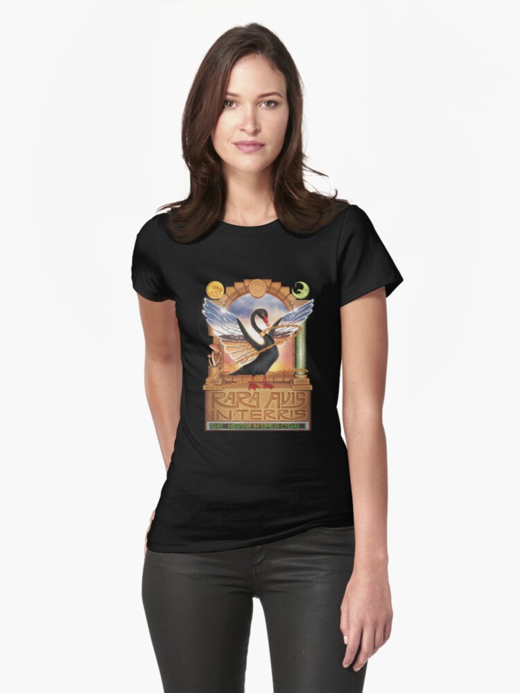 Thumbnail 1 of 3, Fitted T-Shirt, Black Swan designed and sold by steg0saurus.