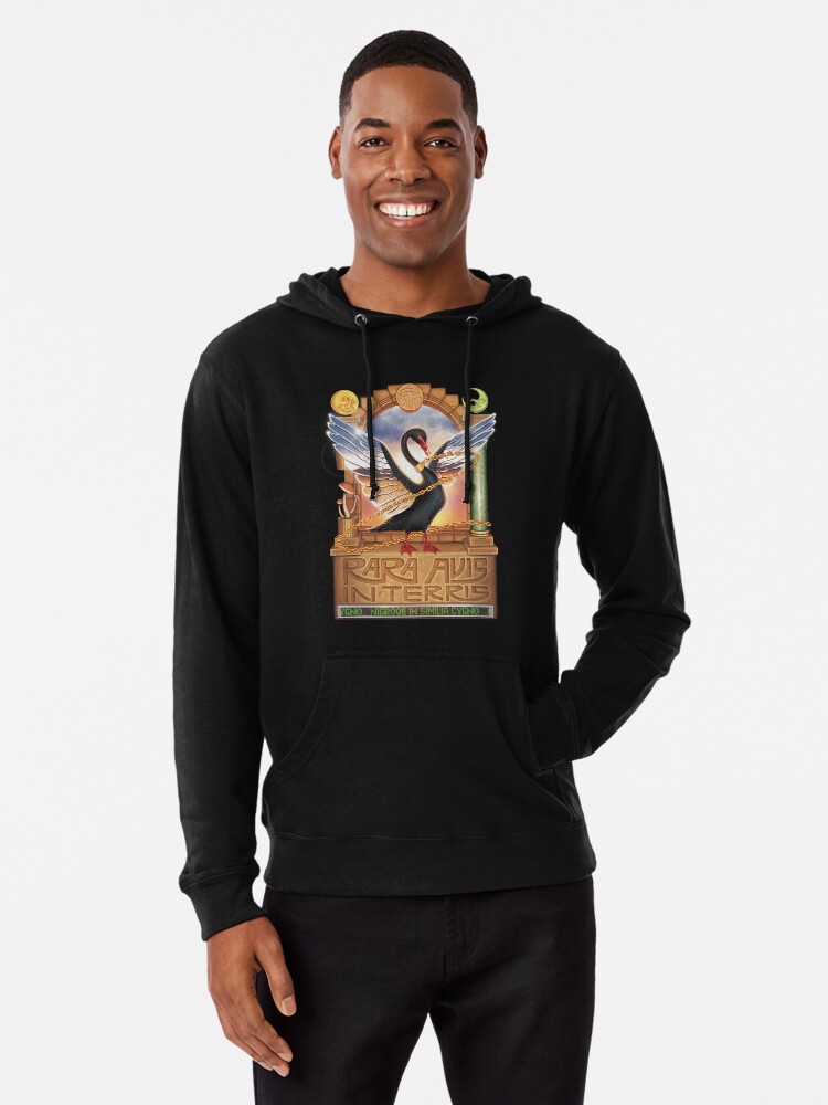 Thumbnail 1 of 5, Lightweight Hoodie, Black Swan designed and sold by steg0saurus.