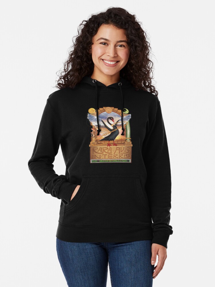 Thumbnail 2 of 5, Lightweight Hoodie, Black Swan designed and sold by steg0saurus.