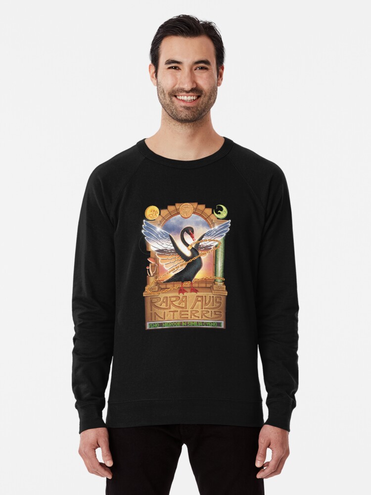 Thumbnail 1 of 5, Lightweight Sweatshirt, Black Swan designed and sold by steg0saurus.