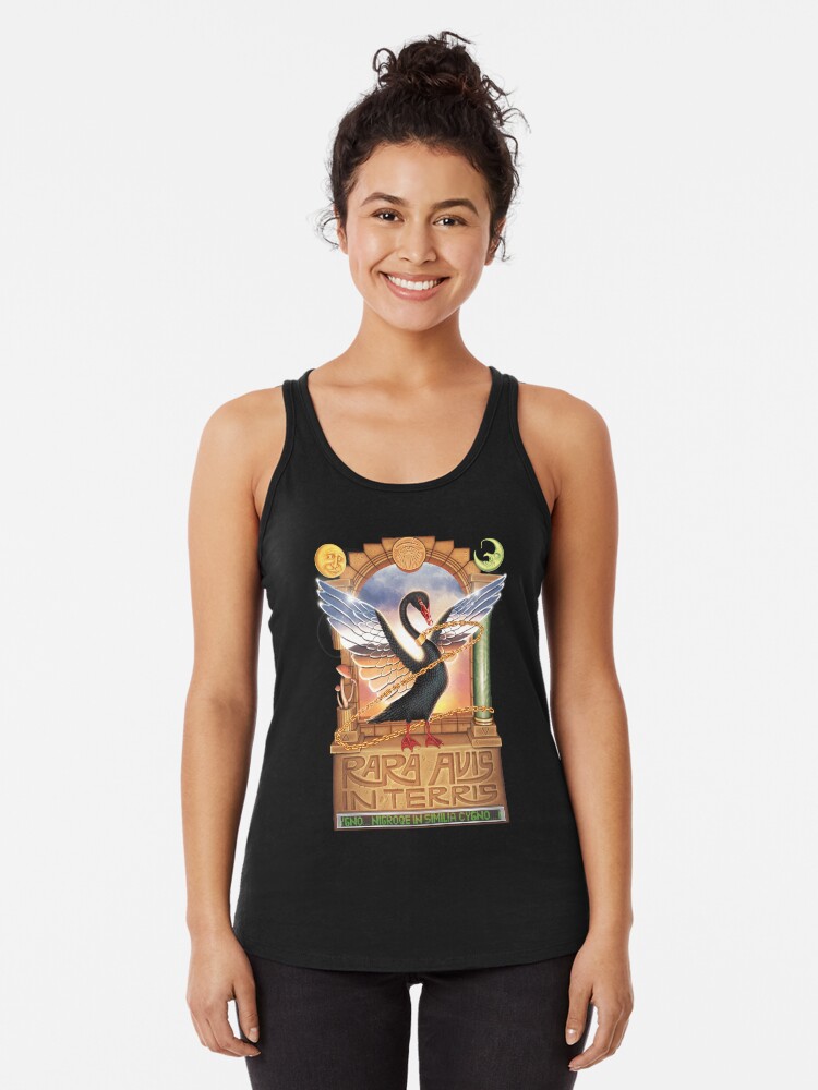 Thumbnail 1 of 3, Racerback Tank Top, Black Swan designed and sold by steg0saurus.