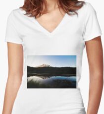 Reflections Lake - Mt Rainier National Park Women's Fitted V-Neck T-Shirt