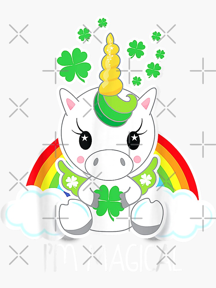 Girls Cute Unicorn Im Magical Shirt Gift for St Patricks Day Sticker for  Sale by RosalindaRojas