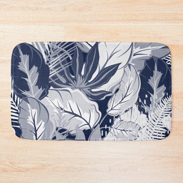 Item preview, Amazonian Tropical Palm Leaves in Navy and White designed and sold by meggydesigns.