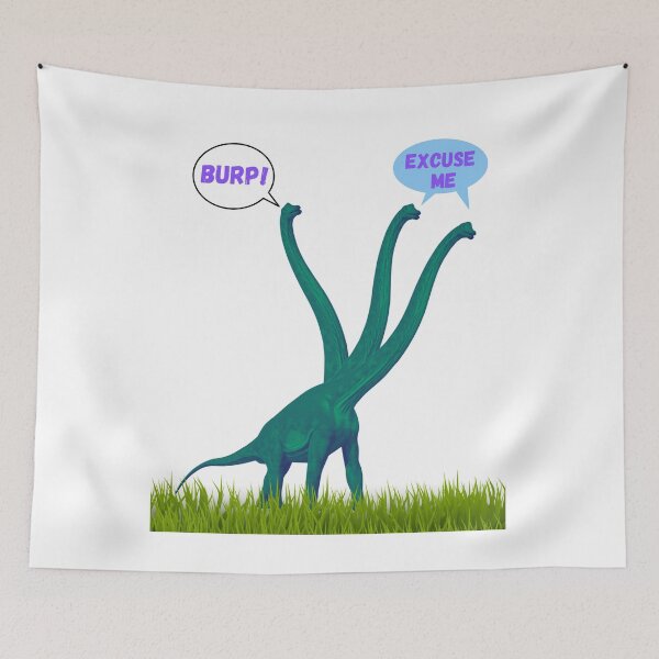 Item preview, Three-necked green dinosaur - Burp Edition designed and sold by CosmicStory.
