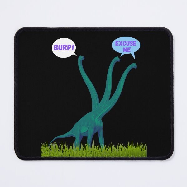 Item preview, Three-necked green dinosaur - Burp Edition (in black) designed and sold by CosmicStory.