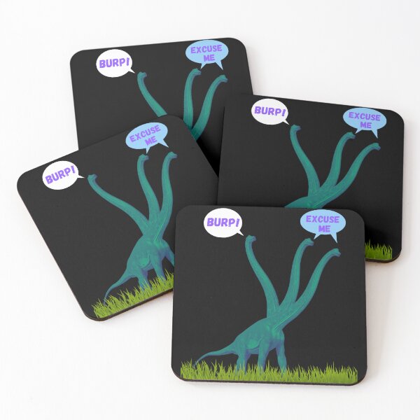 Item preview, Three-necked green dinosaur - Burp Edition (in black) designed and sold by CosmicStory.
