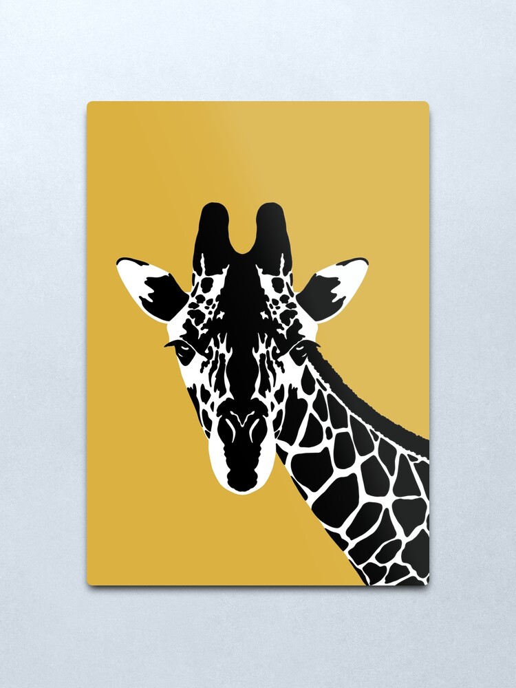 Alternate view of Giraffe - Black and White Metal Print