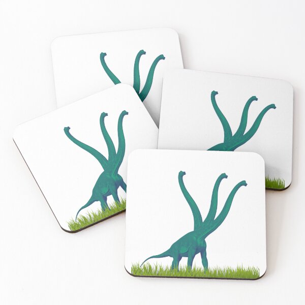 Item preview, Three-necked green dinosaur (grass edition) designed and sold by CosmicStory.
