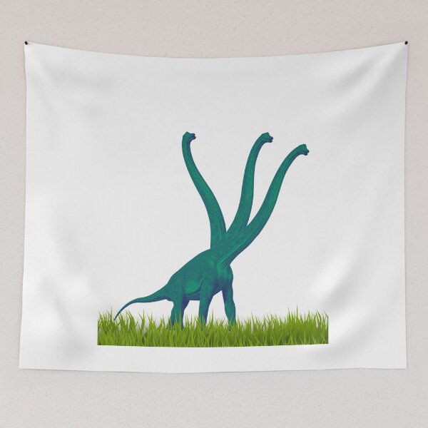 Item preview, Three-necked green dinosaur (grass edition) designed and sold by CosmicStory.