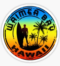 SURF WAIMEA BAY OAHU HAWAII SURFING NORTH SHORE BOOGIE BOARD SURFER Sticker