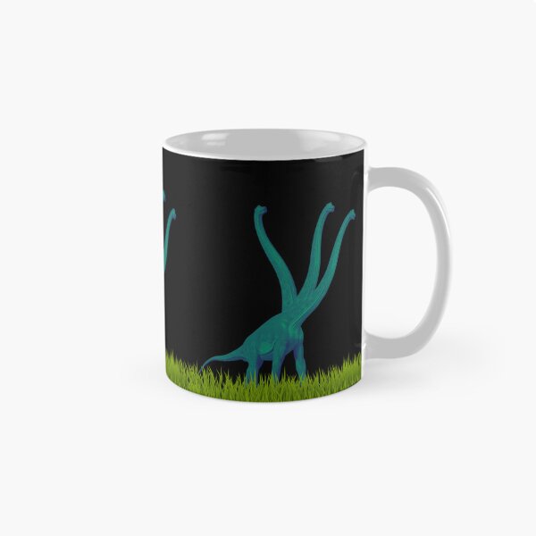 Item preview, Three-necked green dinosaur (grass edition, in black) designed and sold by CosmicStory.