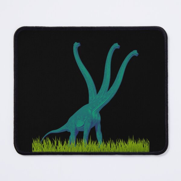 Item preview, Three-necked green dinosaur (grass edition, in black) designed and sold by CosmicStory.