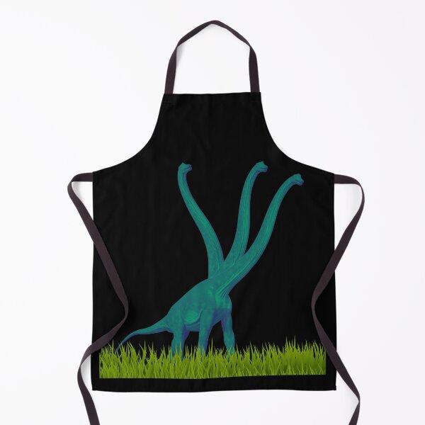 Item preview, Three-necked green dinosaur (grass edition, in black) designed and sold by CosmicStory.
