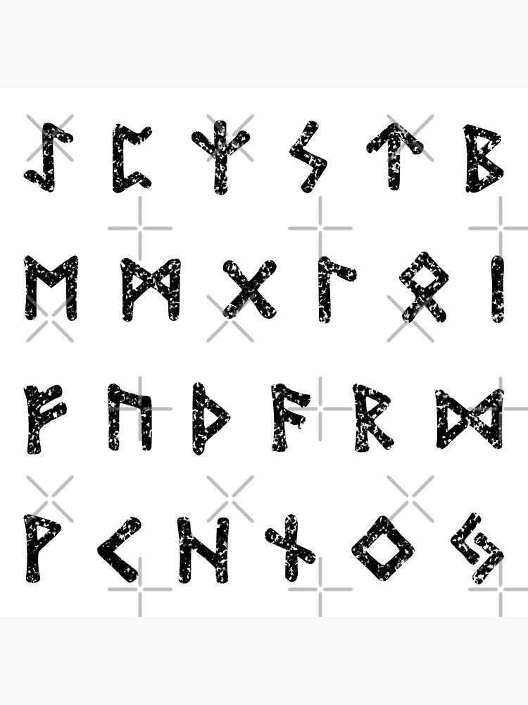 Alfabeto De Runas: El Diseño Vectorial Elder Futhark Con Letras Y