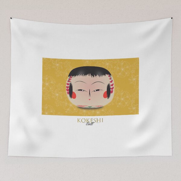 Item preview, Kokeshi Doll (こけし), Japanese Illustration, Kawai Traditional Talisman #01 designed and sold by Printyourspirit.