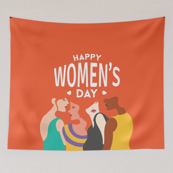 Aperçu de l'œuvre Bonne Journée de la Femme 8 mars, T-shirt avec illustration de la Journée internationale de la femme créée et vendue par podekom.