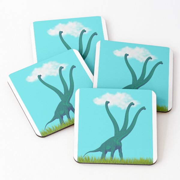 Item preview, Three-necked green dinosaur (blue sky & grass edition) designed and sold by CosmicStory.