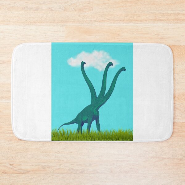 Item preview, Three-necked green dinosaur (blue sky & grass edition) designed and sold by CosmicStory.