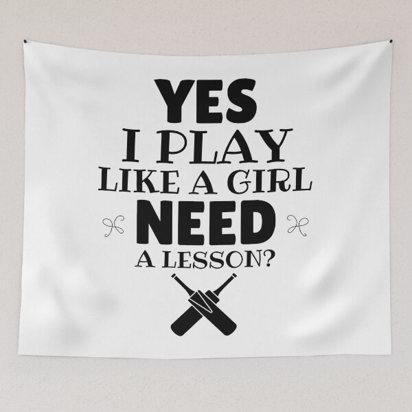 Item preview, Cricket: Yes, I play like a girl. Need a lesson?  designed and sold by TheGreenGoat.