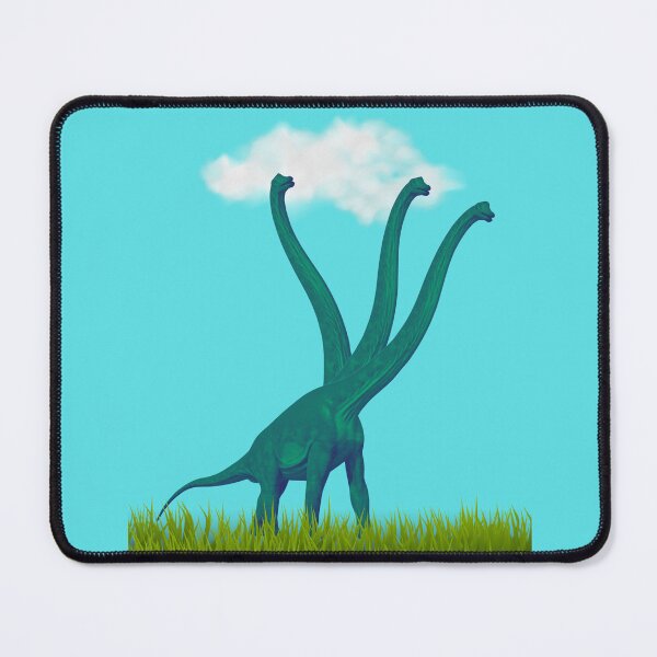 Item preview, Three-necked green dinosaur (blue sky & grass edition, blue background) designed and sold by CosmicStory.