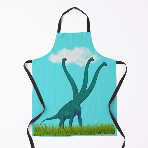 Item preview, Three-necked green dinosaur (blue sky & grass edition, blue background) designed and sold by CosmicStory.