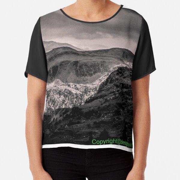 View of Snowdonia 2 bywhacky Chiffon Top