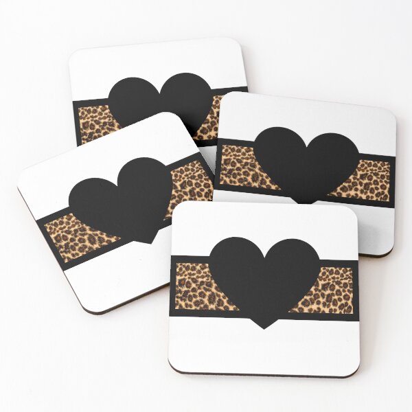 Item preview, Black heart animal print designed and sold by MyMintyPrinty.