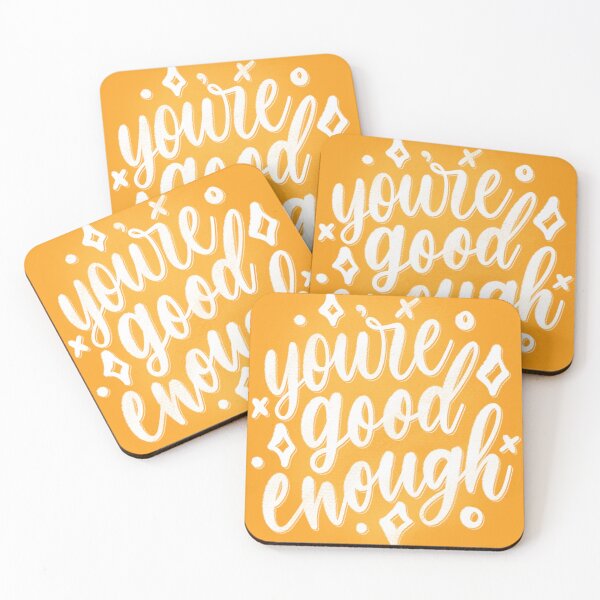 Item preview, You're Good Enough - Positive Quote YELLOW designed and sold by TheBubblyType.