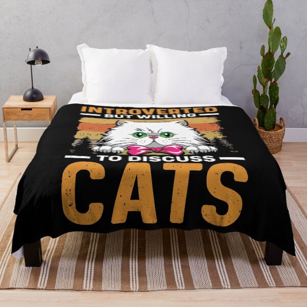 Item preview, Introverted but Willing to Discuss Cats designed and sold by GoZayaan.